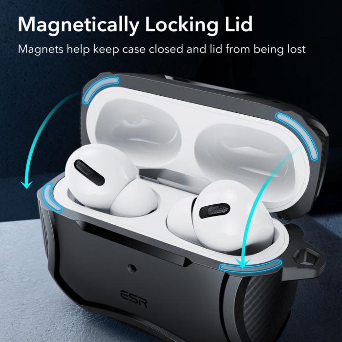 ESR - ESR Magsafe Airpods Pro 1/2 Skal Cyber Armor - Svart