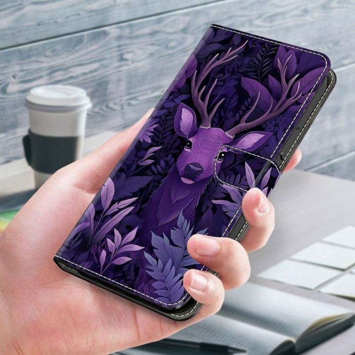 OEM - Samsung Galaxy A57 Plånboksfodral Konstläder Flip Skydd - Lila Räv