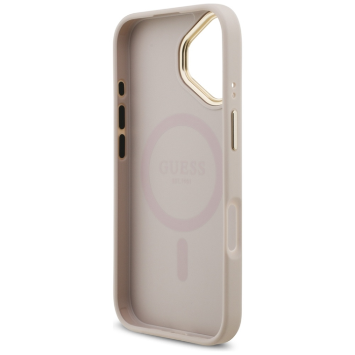 Guess - Guess iPhone 17 Mobilskal Magsafe Strass Logo Crossbody - Rosa