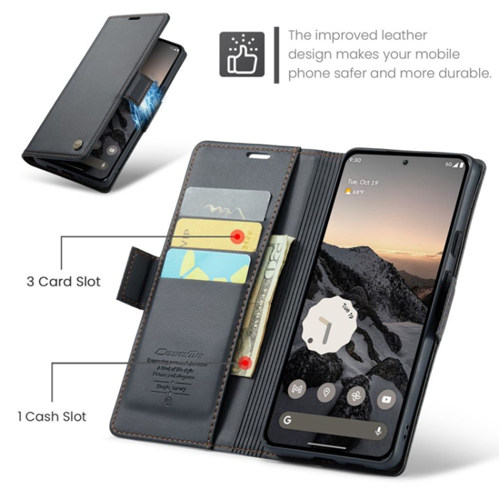 Caseme - Caseme Google Pixel 9 Pro/Pixel 9 Plånboksfodral 023 - Svart