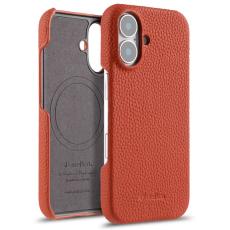 Melkco - MELKCO Mobilskal till iPhone 17 &Auml;kta L&auml;der PC MagSafe Kompatibel Orange