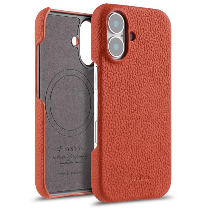 Melkco - MELKCO Mobilskal till iPhone 17 Äkta Läder PC MagSafe Kompatibel Orange