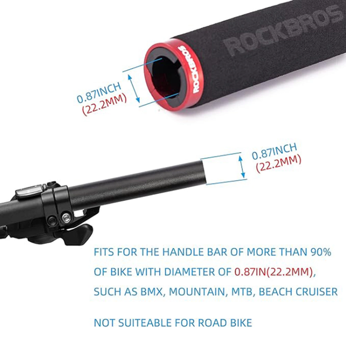 Rockbros - Rockbros Bicycle Greppar Sponge - Svart/Röd