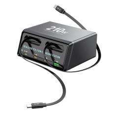 OEM - Bordsladdare 210W GaN USB-A + 3xTyp-C Str&ouml;mstation WLX-60E
