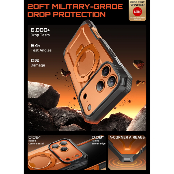 SupCase - Supcase iPhone 17 Pro Mobilskal Magsafe UB Grip Pro - Clear/Coral