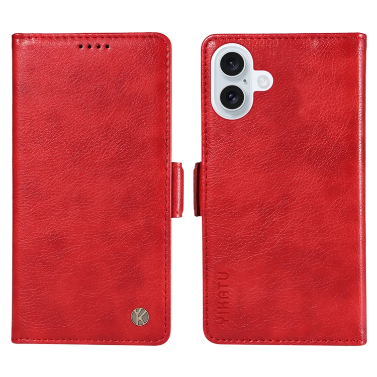 YIKATU iPhone 17 Plånboksfodral Litchi Texture - Röd | 2353 | AlltMobil