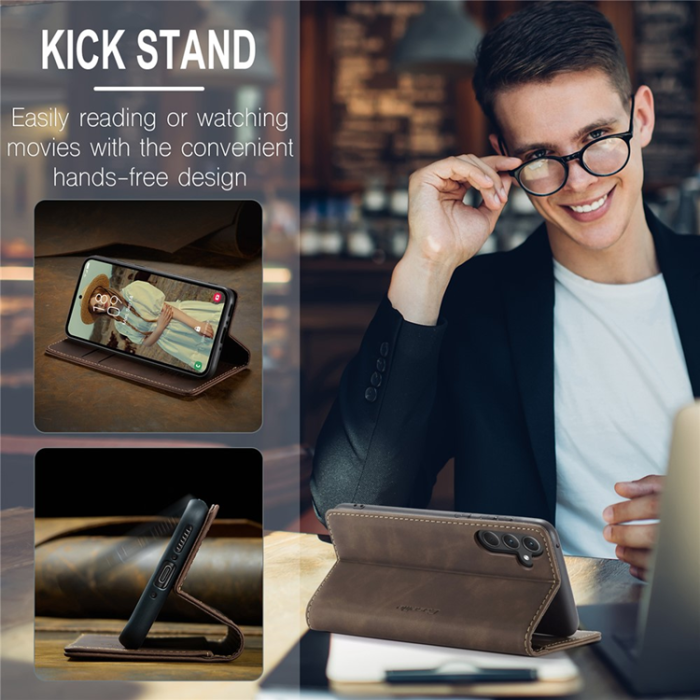 Caseme - CASEME Galaxy A56 5G Plånboksfodral 013 Series Läder - Coffee