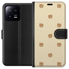 iSecrets - Pl&aring;nboksfodral till Xiaomi 13 med Bj&ouml;rnm&ouml;nster