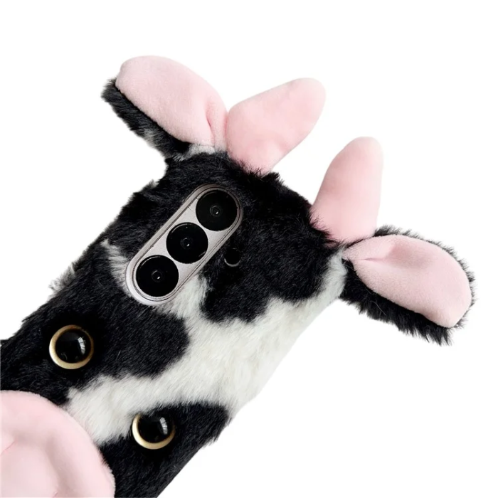 A-One Brand - Galaxy Z Fold7 5G Mobilskal Plush Cow Hård PC - Svart