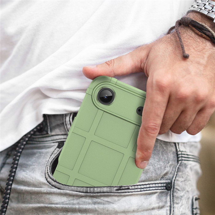 A-One Brand - iPhone Air Mobilskal Grid Design Scratch-Proof Soft TPU - Grön