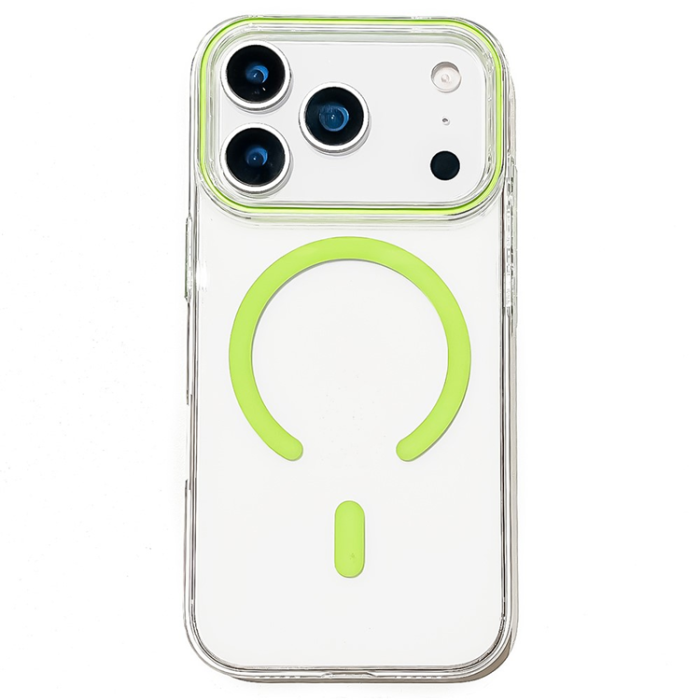 A-One Brand - iPhone 17 Pro Mobilskal MagSafe TPU + PC - Fluorescerande Grön