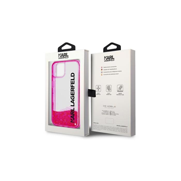KARL LAGERFELD - Karl Lagerfeld Rosa Glitter Fodral för iPhone 14 Pro med Logo