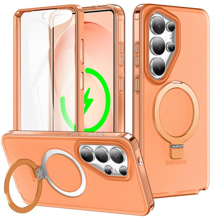 OEM - Mobilskal för Samsung Galaxy S26 Ultra Magnetiskt Kickstand TPU + PC - Orange