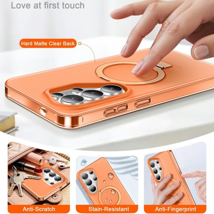 OEM - Mobilskal för Samsung Galaxy S26 Ultra Magnetiskt Kickstand TPU + PC - Orange