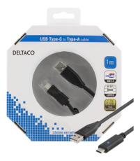 UTGATT1 - Deltaco USB-C kabel 1m - Svart