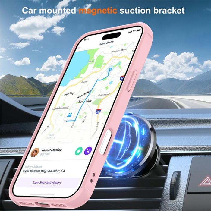 A-One Brand - iPhone 17 Pro Mobilskal MagSafe TPU+PC Kickstand - Rosa