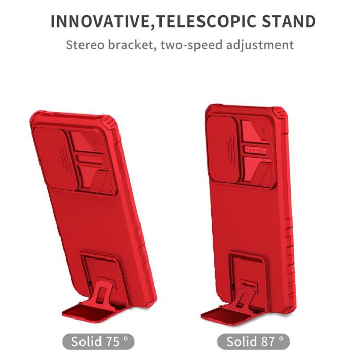 OEM - Mobilskal för Samsung Galaxy S26 Ultra Kamera Skydd PC + TPU - Röd