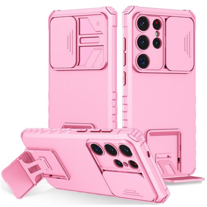 OEM - Mobilskal för Samsung Galaxy S26 Ultra Kamera Skydd PC + TPU - Rosa