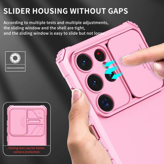 OEM - Mobilskal för Samsung Galaxy S26 Ultra Kamera Skydd PC + TPU - Rosa