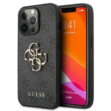 Guess - Guess iPhone 13/13 Pro Skal Big Metall Logo - Grå