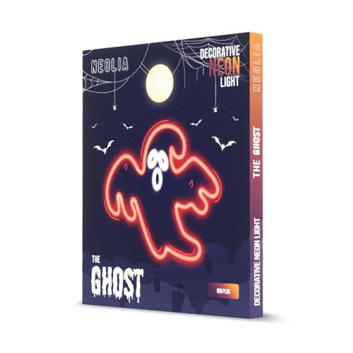 Neolia - Neolia LED Neon PLEXI SCAARY GHOST NNE15 - Röd