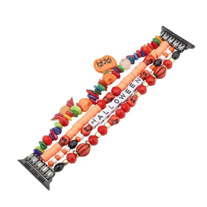 OEM - Apple Watch (49mm/46mm/45mm/44mm/42mm) Armband Halloween Beaded - Bokstäver