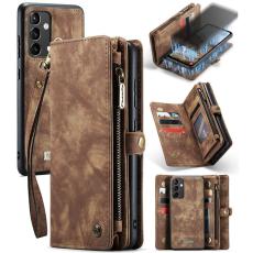 Caseme - CASEME 008 Series Samsung Galaxy A54 5G Konstl&auml;der Pl&aring;nboksfodral Brun