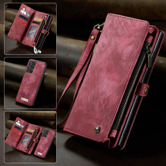 Caseme - CASEME 008 Series Samsung Galaxy A53 5G Konstläder Plånboksfodral Röd