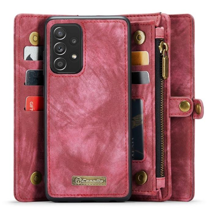 Caseme - CASEME 008 Series Samsung Galaxy A53 5G Konstläder Plånboksfodral Röd