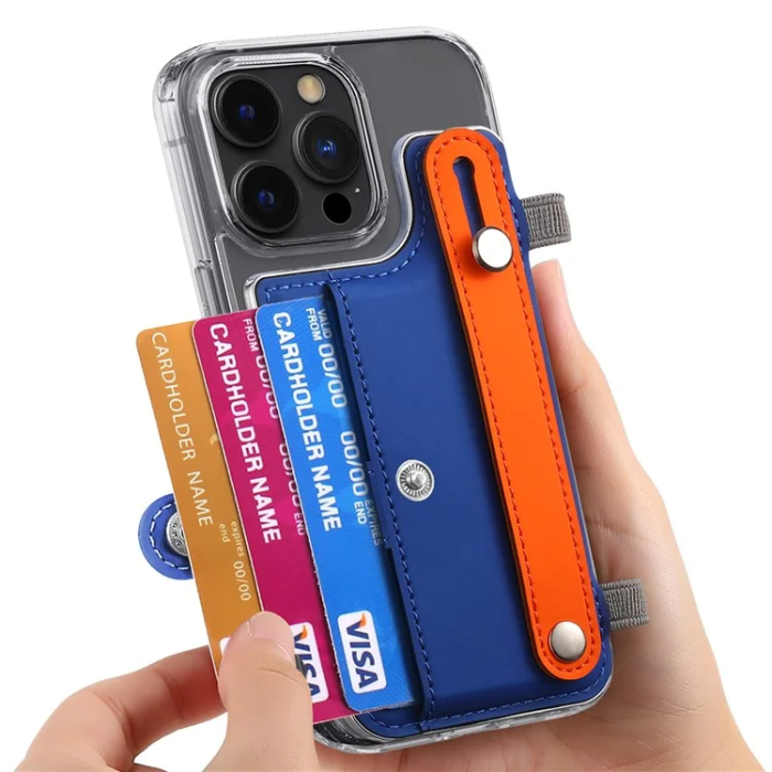 A-One Brand - Korthållare Kickstand PU-läder - Sapphire