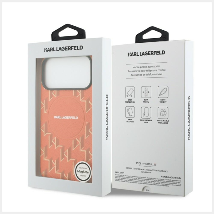 KARL LAGERFELD - Karl Lagerfeld Mobilskal till iPhone 17 Pro Monogram logo - Orange