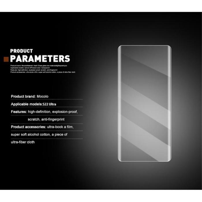 Mocolo - Mocolo UV 3D Curved Härdat Glas Skärmskydd Galaxy S22 Plus 5G