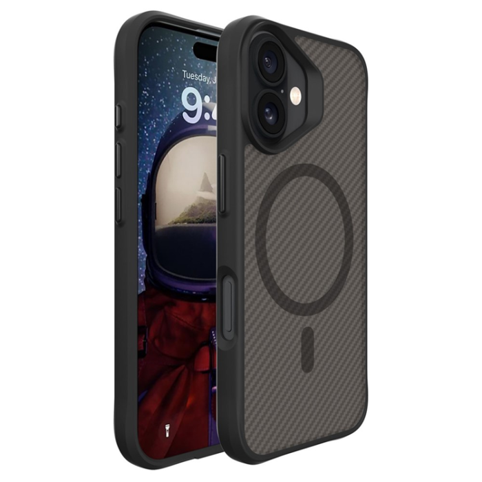 A-One Brand - iPhone 17 Mobilskal MagSafe Carbon Fiber Texture - Svart
