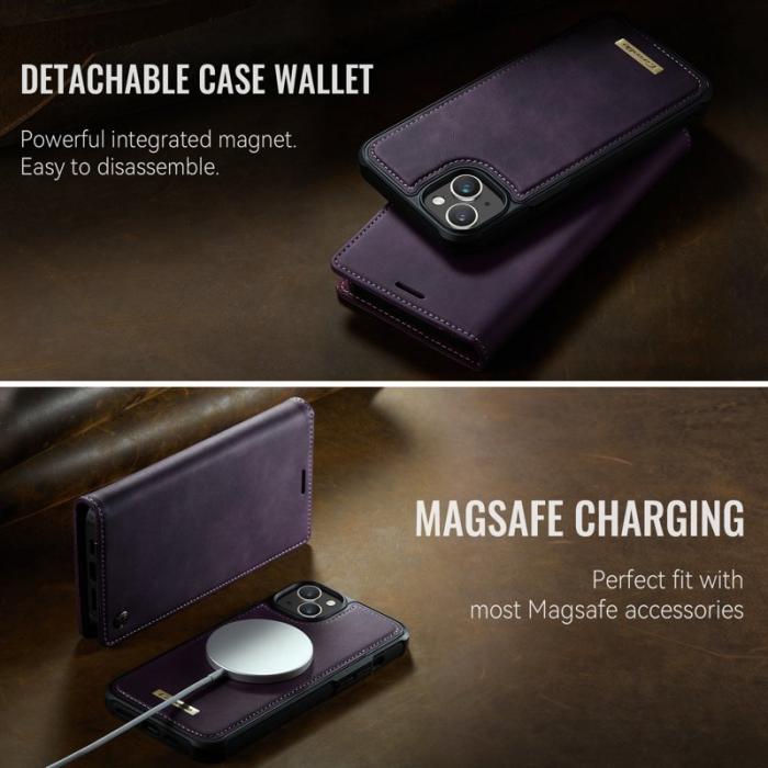 Caseme - CASEME C49 Mobilskal till iPhone 13 MagSafe RFID Läder Lila