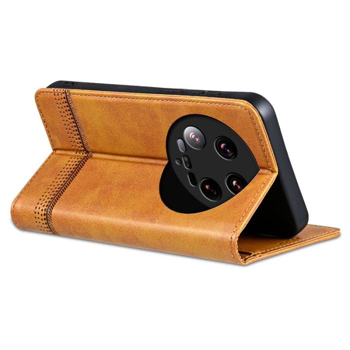 AZNS - AZNS Xiaomi 14 Ultra Plånboksfodral Konstläder - Brun