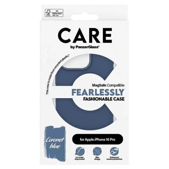 PanzerGlass - CARE By PanzerGlass iPhone 16 Pro Mobilskal MagSafe Fashion - Blå