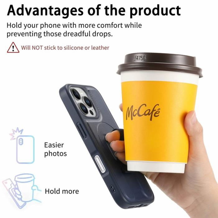 CASENEO - CASENEO iPhone 16 Pro Fodral Magnetiskt KonstLäder - Blå
