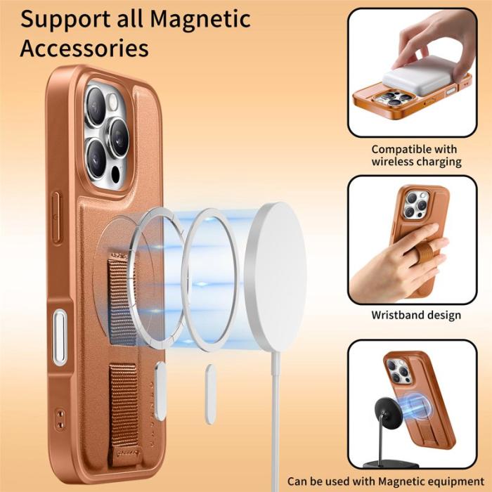 CASENEO - CASENEO iPhone 16 Pro Fodral Magnetiskt KonstLäder - Brun