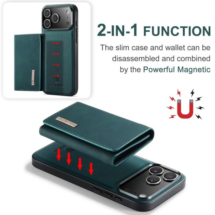 DG.MING - DG.MING M1 Series Mobilskal till iPhone 17 Pro Kickstand PU Grön