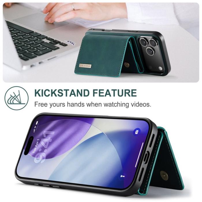 DG.MING - DG.MING M1 Series Mobilskal till iPhone 17 Pro Kickstand PU Grön
