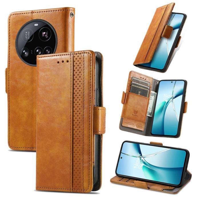 CASENEO - CASENEO Mobilskal till Xiaomi 15 Ultra KonstLäder - Khaki med RFID-blockering