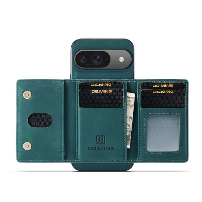 DG.MING - DG.MING Pixel 10 Konstläder Plånboksfodral PU + PC + TPU - Grön