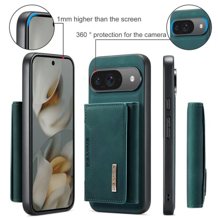 DG.MING - DG.MING Pixel 10 Konstläder Plånboksfodral PU + PC + TPU - Grön