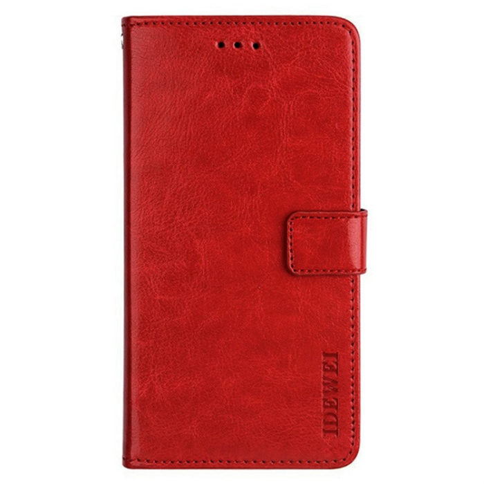 IDEWEI - IDEWEI OnePlus 15 5G Plånboksfodral Crazy Horse Läder - Röd