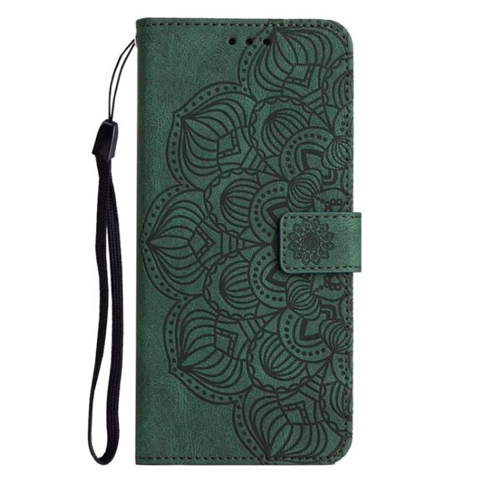 A-One Brand - iPhone 14 Plånboksfodral Mandala Flower - Grön