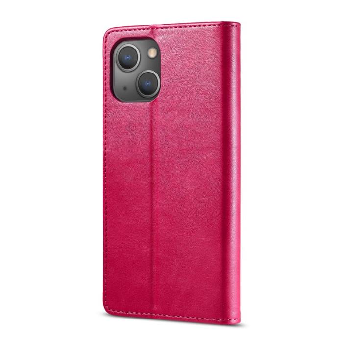 LC.imeeke - LC.IMEEKE iPhone 13 Plånboksfodral Konstläder - Folio Flip - Röd