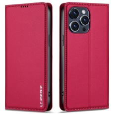 LC.imeeke - LC.IMEEKE L1 Series iPhone 14 Pro Max Pl&aring;nboksfodral Konstl&auml;der - R&ouml;d