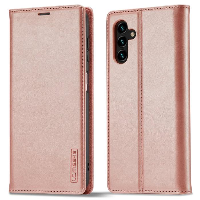 LC.imeeke - LC.IMEEKE Samsung Galaxy S24 FE Plånboksfodral Konstläder - Roséguld