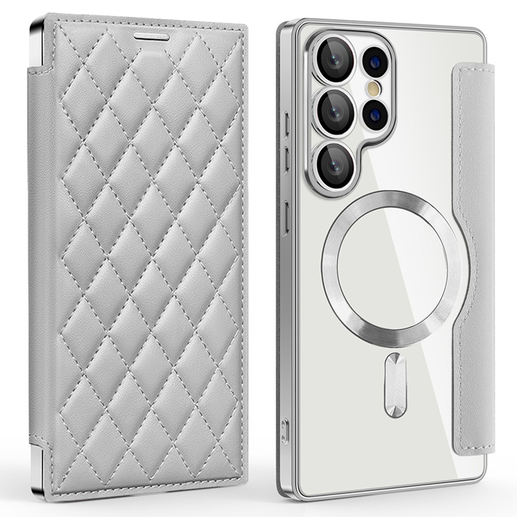 Galaxy S25 Ultra Plånboksfodral MagSafe Rhombus Läder - | 2353 | AlltMobil