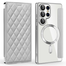 A-One Brand - Galaxy S25 Ultra Plånboksfodral MagSafe Rhombus Läder - 